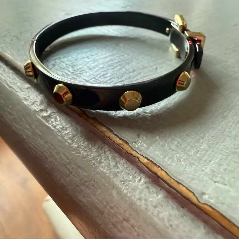 Michael Kors Black Buckle Hinged Bangle Bracelet